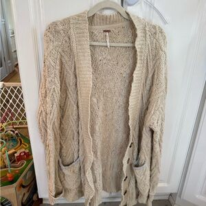 Free People Cream Cable Knit Sweater
